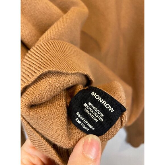 Monrow Small Supersoft Sweater Knit Cut Out Cold Shoulder Sweatshirt GUC - Picture 6 of 6